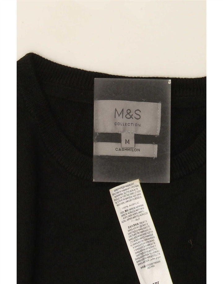 Marks & Spencer Ανδρικό πουλόβερ με λαιμόκοψη, μεσαίο μαύρο ακρυλικό
