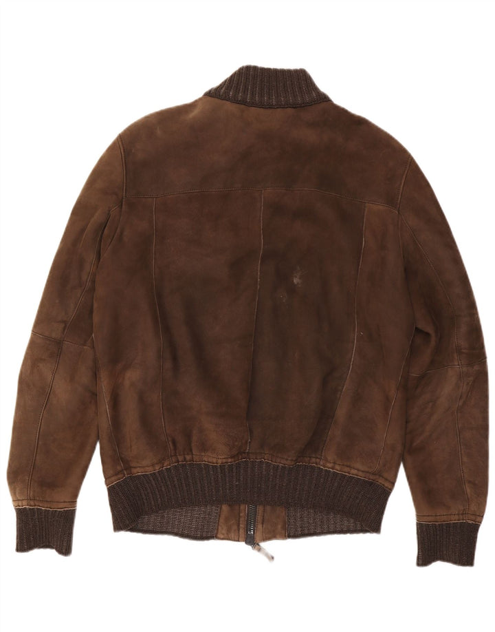 Vintage Ανδρικό Suede Bomber Jacket UK 40 Large Brown