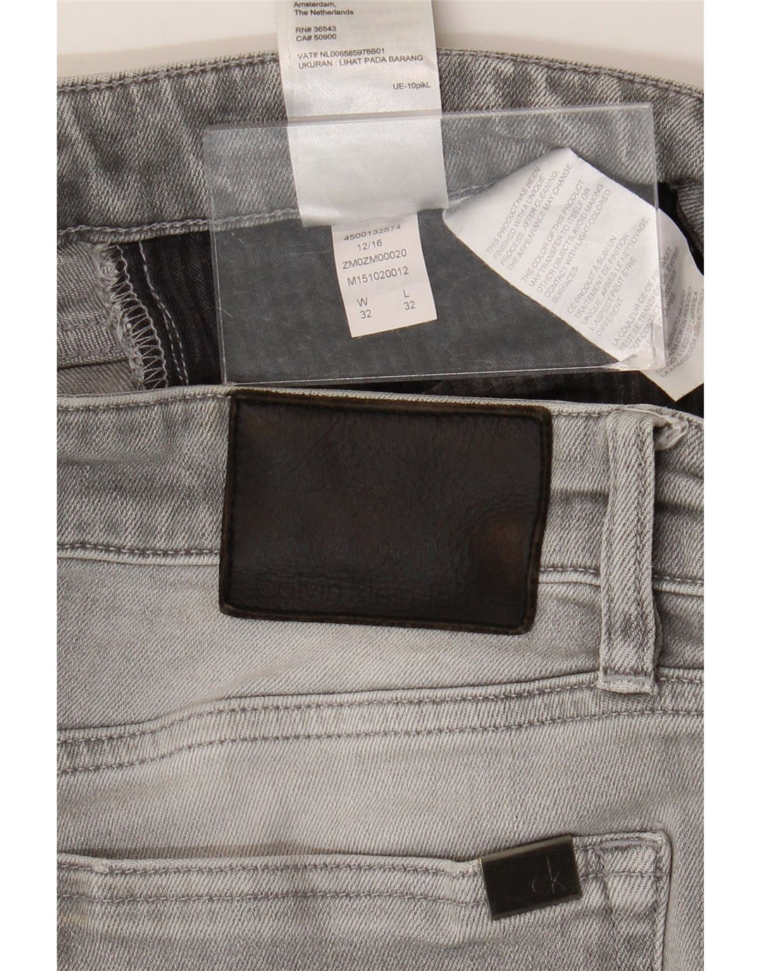 Calvin Klein Ανδρικό Slim Jeans W32 L32 Γκρι βαμβακερό