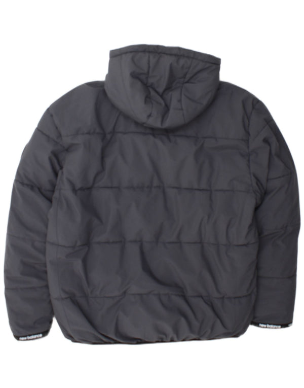 New Balance Ανδρικό μπουφάν με κουκούλα Sherpa UK 40 Large Grey Polyester