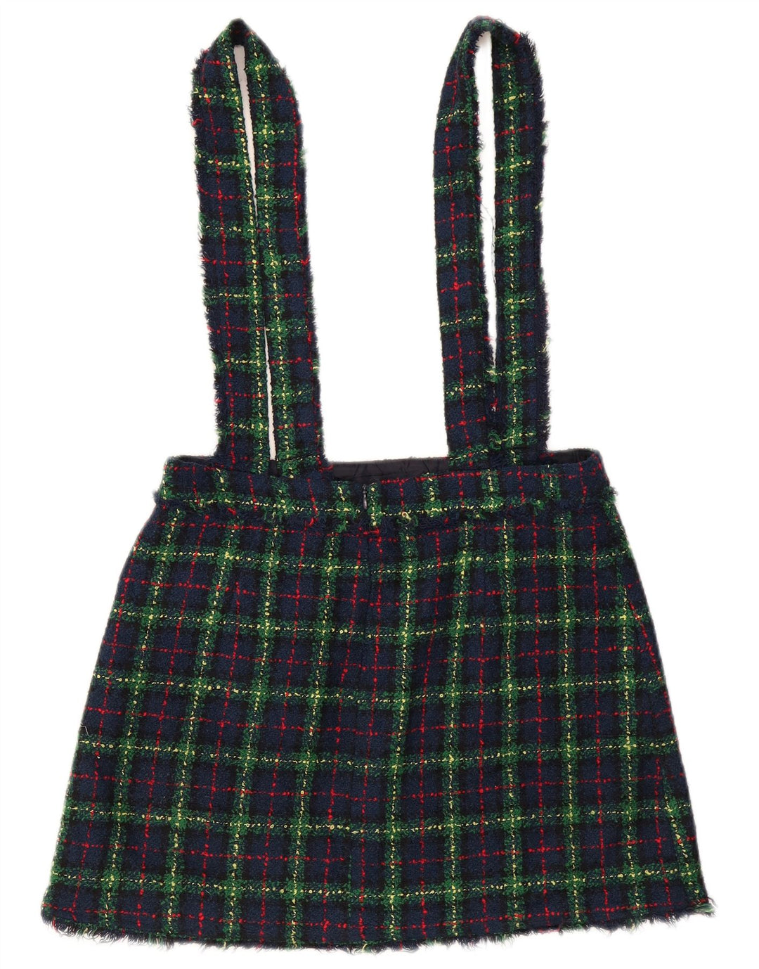 Zara Γυναικεία φούστα Dungarees Μεγάλη W34 Navy Blue Check