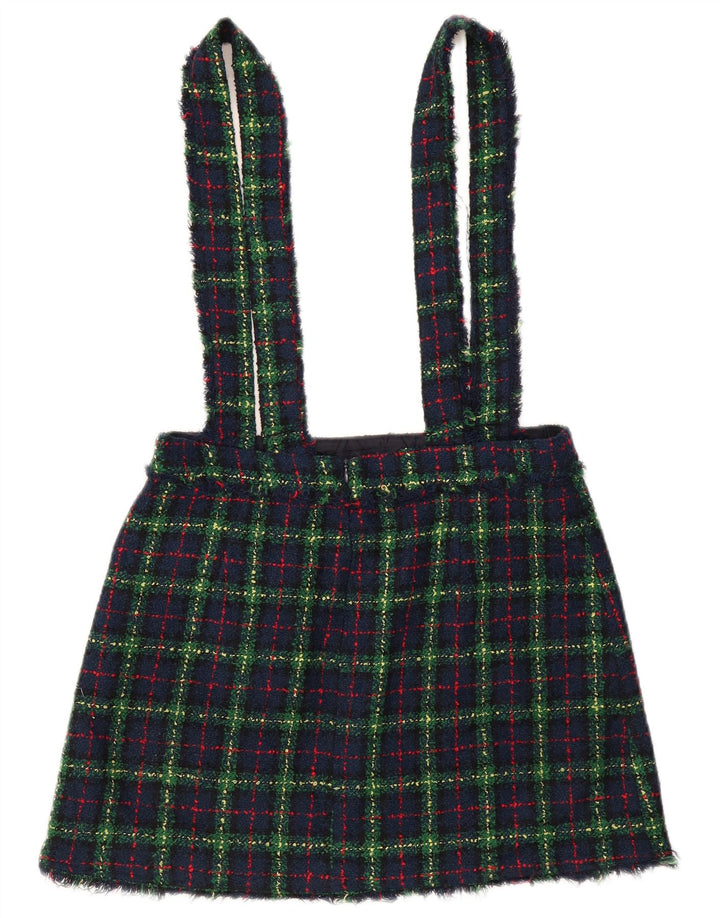 Zara Γυναικεία φούστα Dungarees Μεγάλη W34 Navy Blue Check