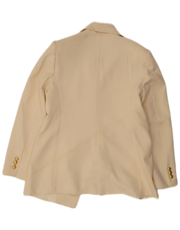 Zara Γυναικείο Μπουφάν Blazer με διπλό στήθος UK 14 XL Off White Polyester