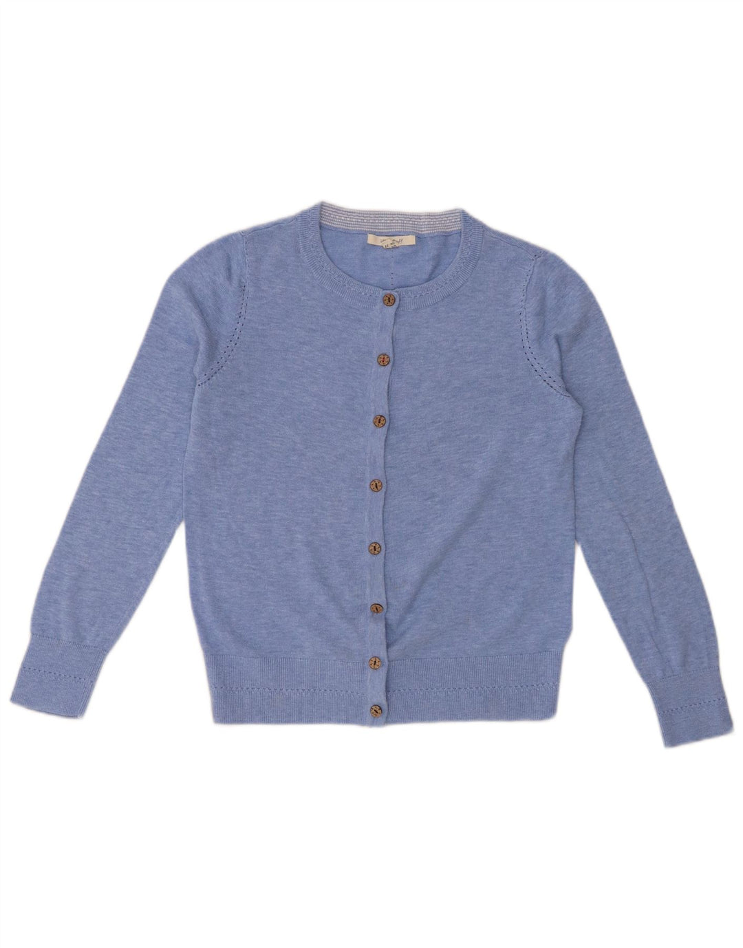 WHITE STUFF Γυναικείο πουλόβερ ζακέτα UK 10 Small Blue Flecked Cotton