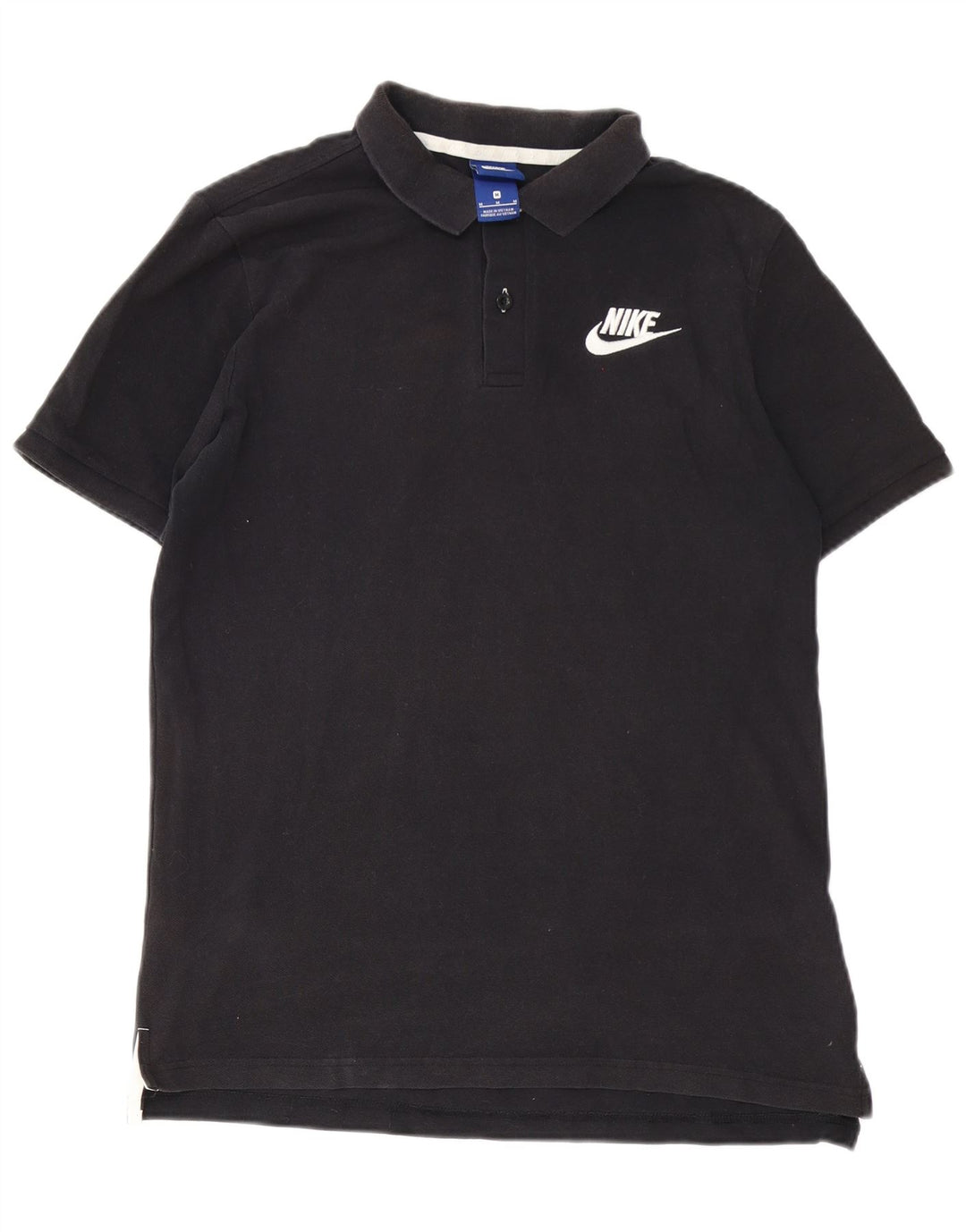 Ανδρικό πουκάμισο πόλο NIKE, μεσαίο μαύρο βαμβακερό