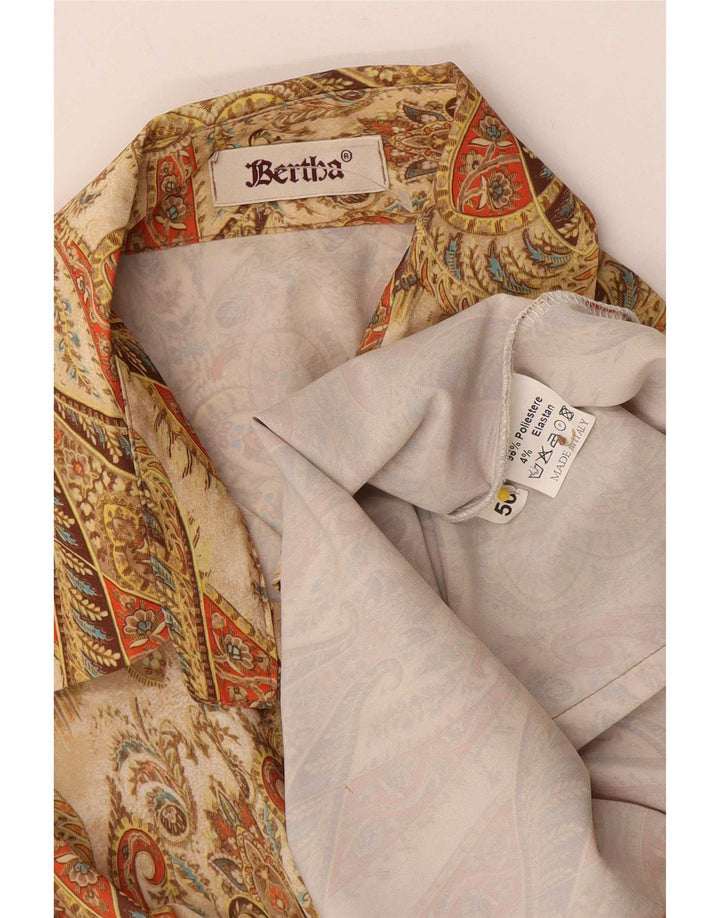 Vintage γυναικείο πουκάμισο IT 50 XL Beige Paisley Polyester