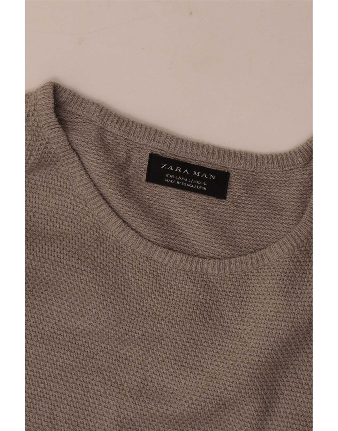 Ανδρικό πουλόβερ Zara Boat Neck Jumper Large Grey