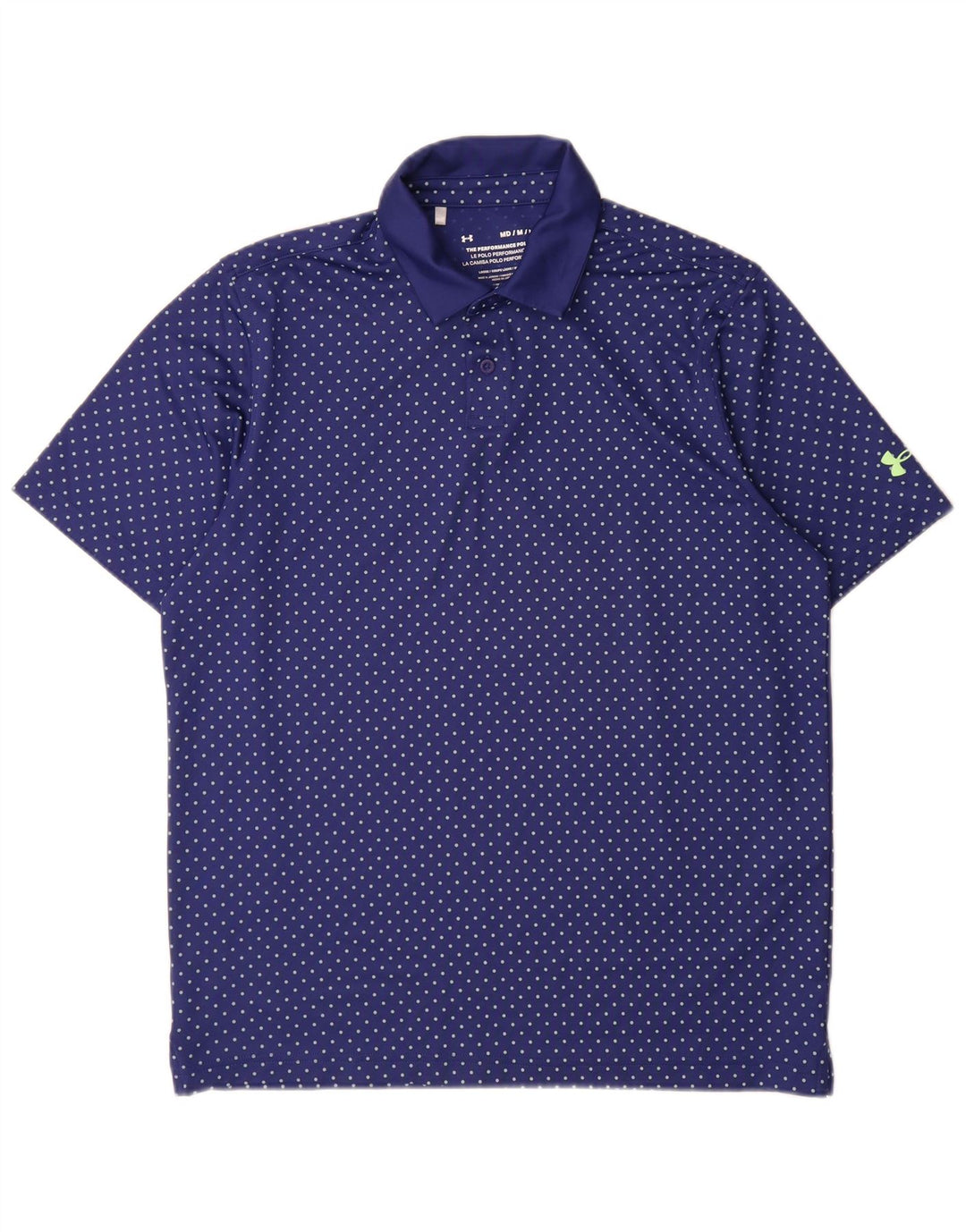 Ανδρικό μπλουζάκι Polo Heat Gear Under Armour με μεσαίο μπλε στίγματα από πολυεστέρα