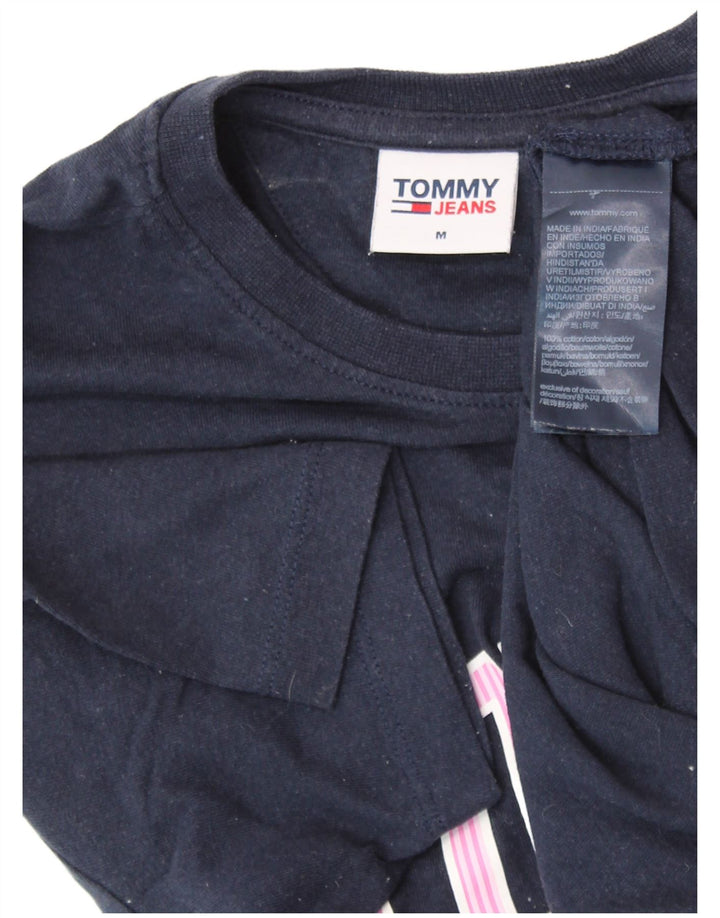 Γυναικείο γραφικό μπλουζάκι TOMMY HILFIGER Τοπ UK 14 μεσαίου μπλε βαμβακερό