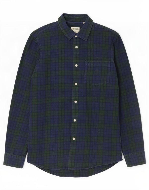 Ανδρικό φανελένιο πουκάμισο Jack Wills Μικρό μπλε ναυτικό βαμβακερό
