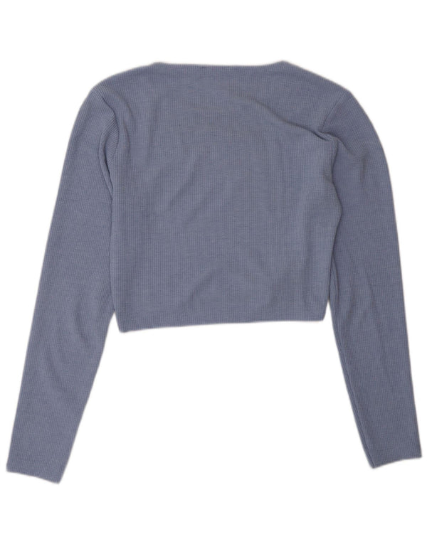 Zara Γυναικείο Crop Top UK 12 Medium Blue Polyester