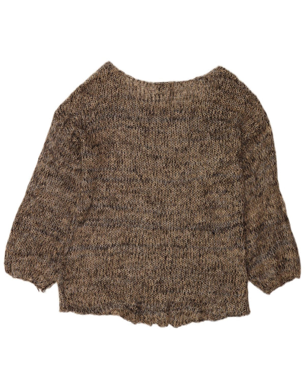 Topshop Γυναικείο πουλόβερ με λαιμόκαυστο UK 12 Medium Brown Flecked