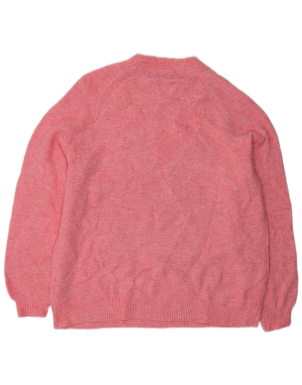 Marks & Spencer Womens Graphic Crew Neck Jumper Sweater UK 14 Medium Pink
