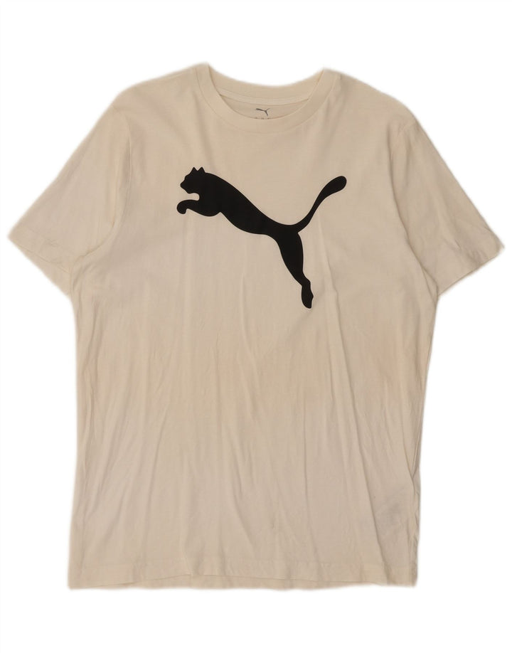Ανδρικό γραφικό μπλουζάκι Puma, μεσαίο λευκό βαμβακερό
