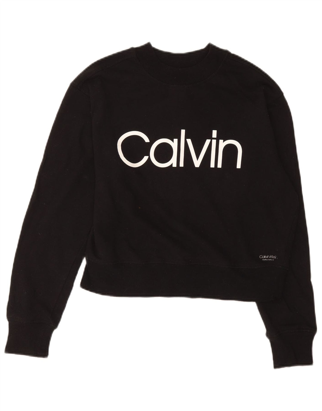 Γυναικεία φούτερ Calvin Klein Crop Graphic Jumper UK 12 Medium Black