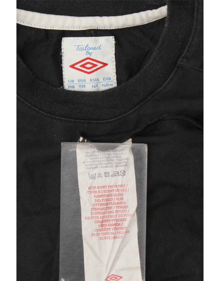 T-Shirt Umbro Boys Top 9-10 ετών, μεσαίο μαύρο χρώμα, βαμβακερό