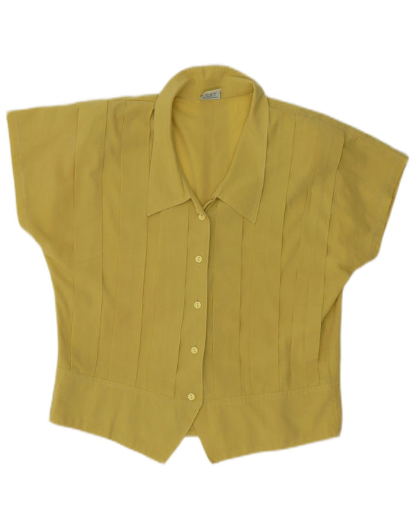 Vintage γυναικείο κοντομάνικο μπλούζα UK 16 Large Yellow