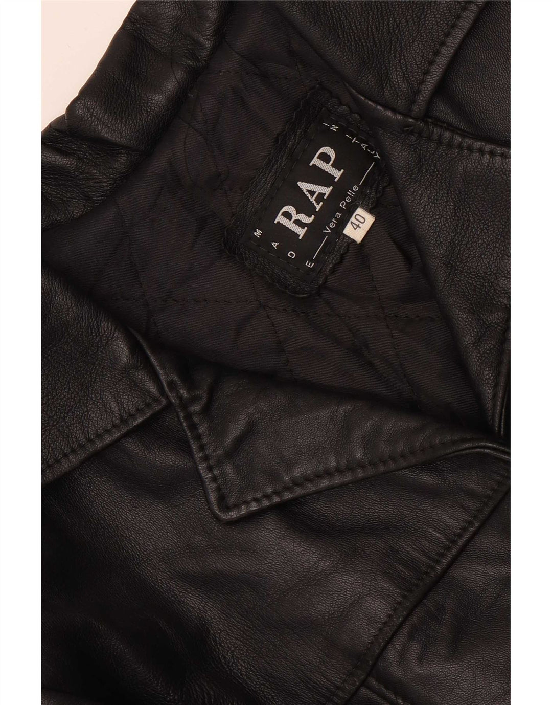 Vintage γυναικείο δερμάτινο μπουφάν 4 κουμπιών Blazer IT 40 Small μαύρο δέρμα