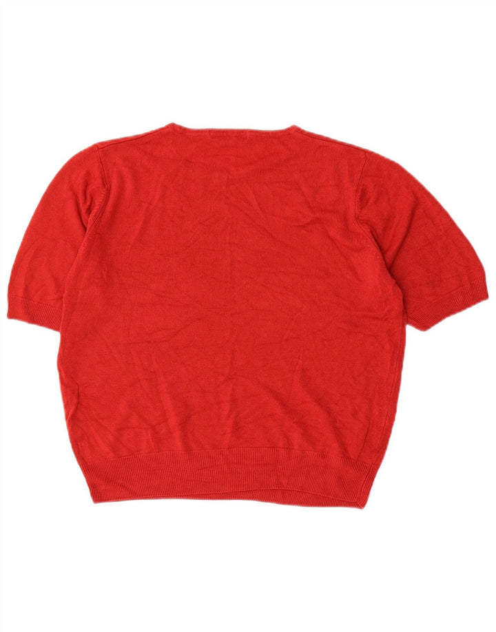 Marks & Spencer Γυναικείο πουλόβερ Crop Crew Neck Jumper UK 14 Medium Red