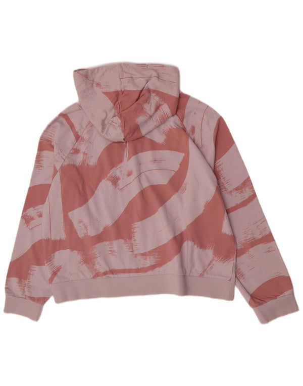 Adidas Γυναικεία Relaxed Fit Hoodie Jumper UK 16//18 Large Pink Colourblock