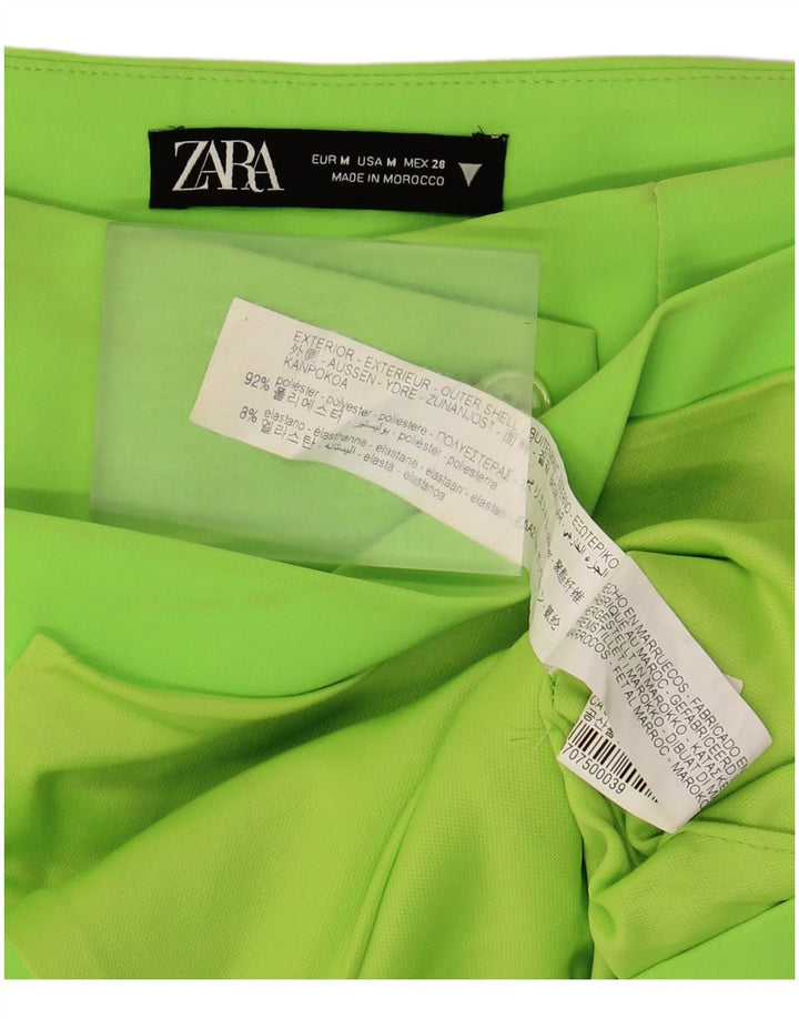 Zara Γυναικεία Ασύμμετρη Φούστα Μεσαία W28 Πράσινο Πολυεστέρας