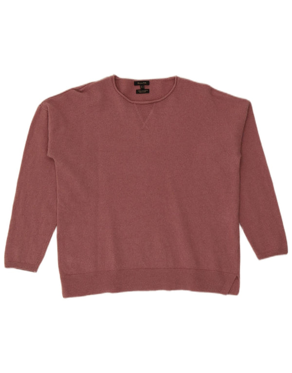 Massimo Dutti Γυναικείο πουλόβερ με λαιμόκοψη μεγάλου μεγέθους UK 10 Small Pink