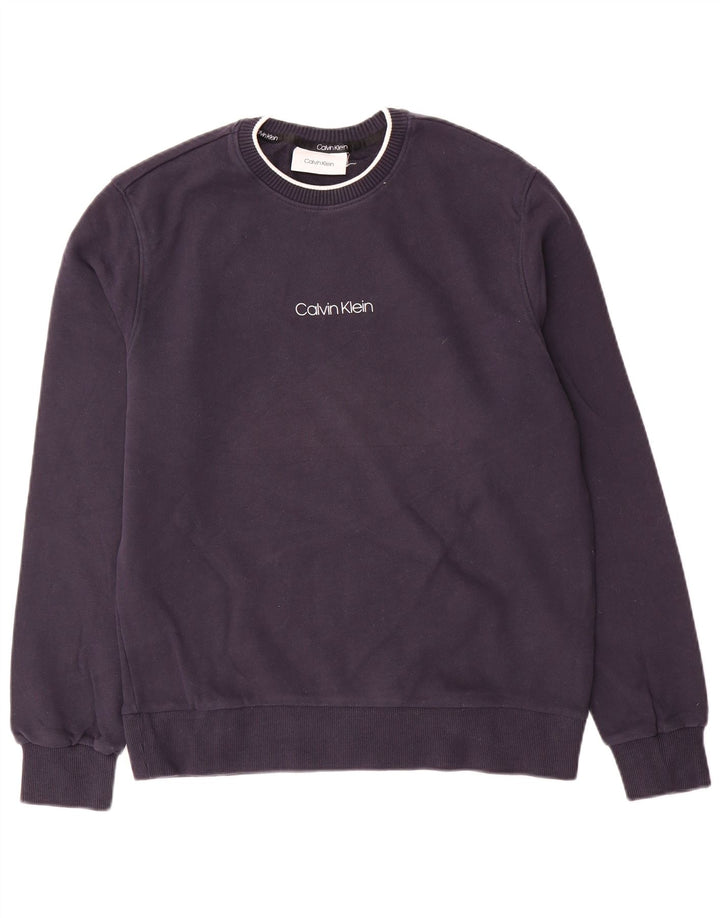 Ανδρικό φούτερ Calvin Klein Jumper Μεσαίο μπλε βαμβακερό