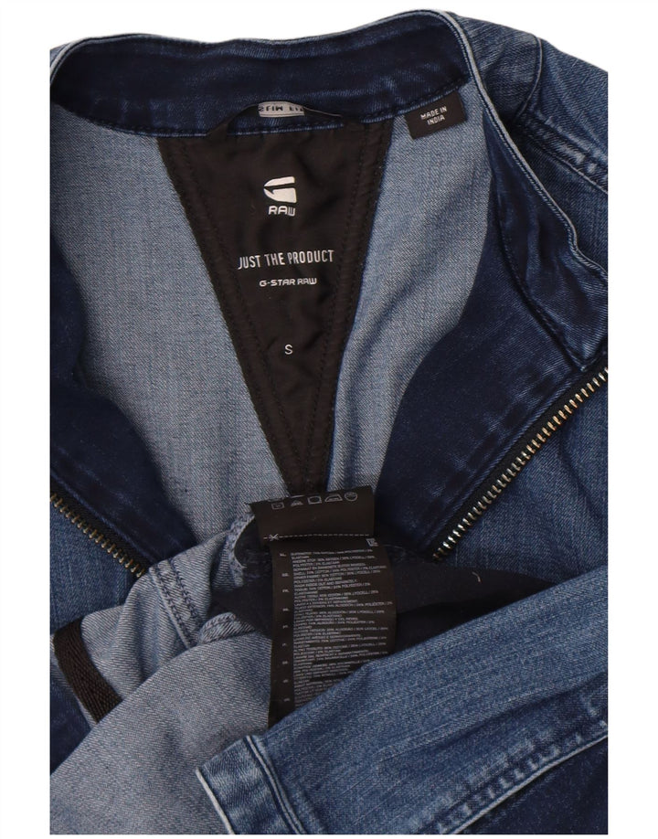G-Star Γυναικείο Τζιν Μπουφάν UK 10 Small Blue Colourblock Πολυεστέρας