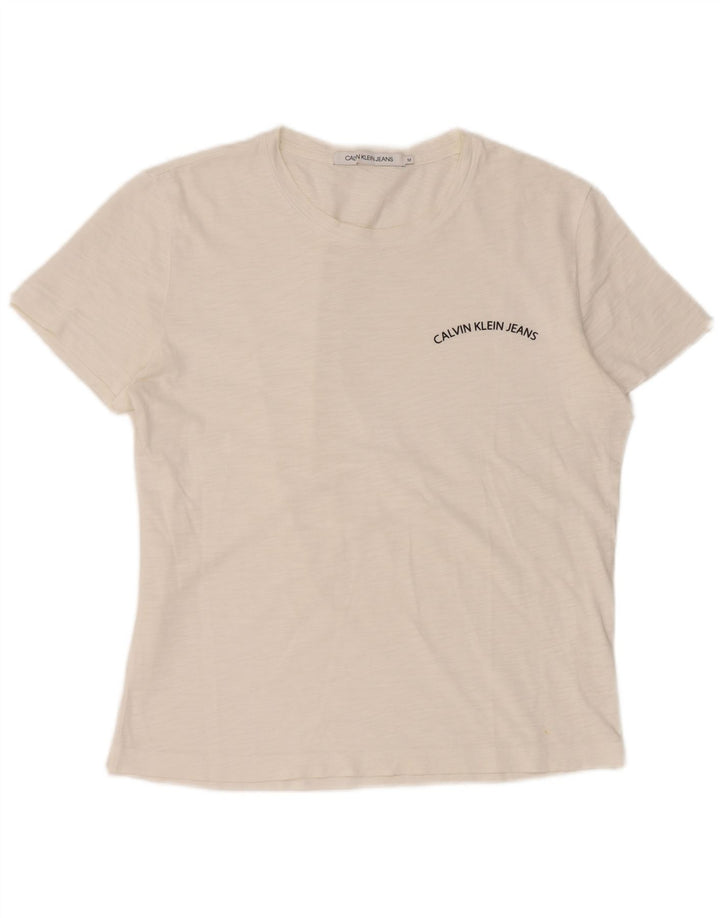 Calvin Klein Jeans Γυναικείο T-Shirt Top UK 14 Medium White
