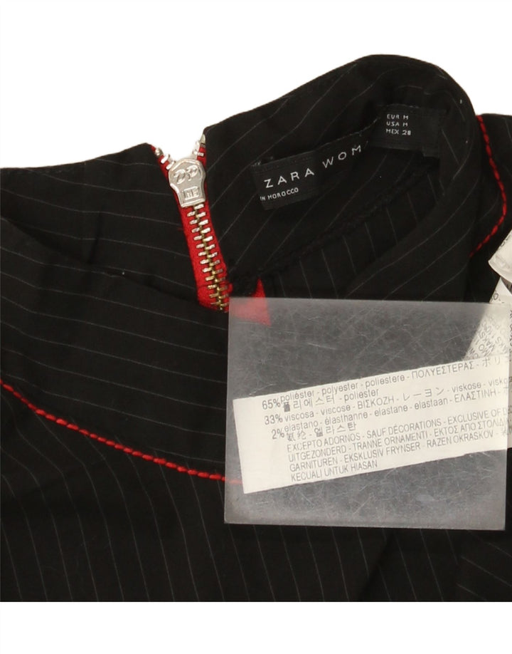 Zara Γυναικεία Μπλούζα Τοπ UK 14 Medium Black Colourblock Polyester