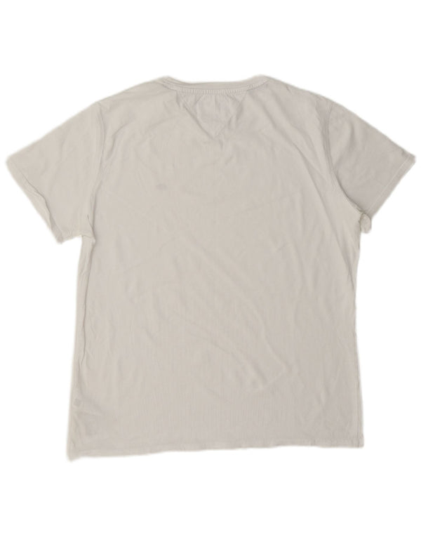Tommy Hilfiger Γυναικείο T-Shirt Top UK 16 μεγάλο λευκό βαμβακερό