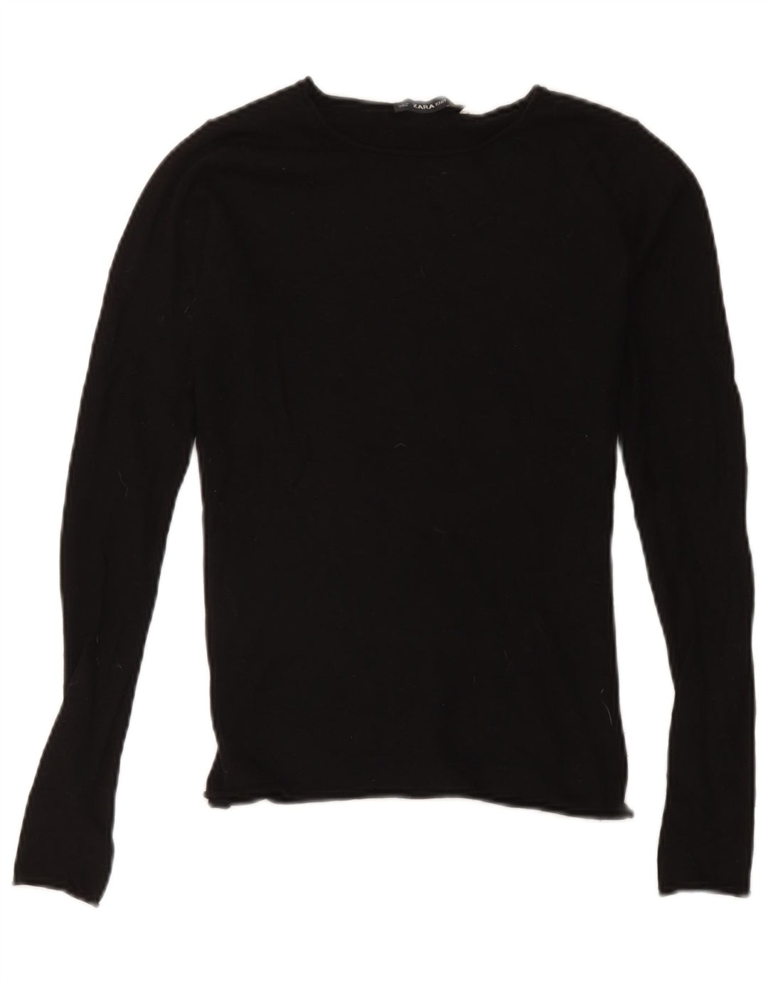 Zara γυναικείο τοπ μακρυμάνικο UK 10 Small Black Modal