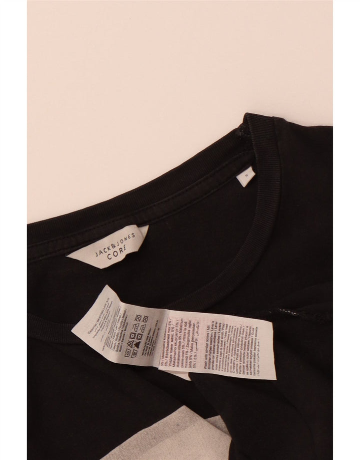 Jack & Jones Ανδρικό γραφικό T-Shirt Top Μικρό μαύρο βαμβακερό