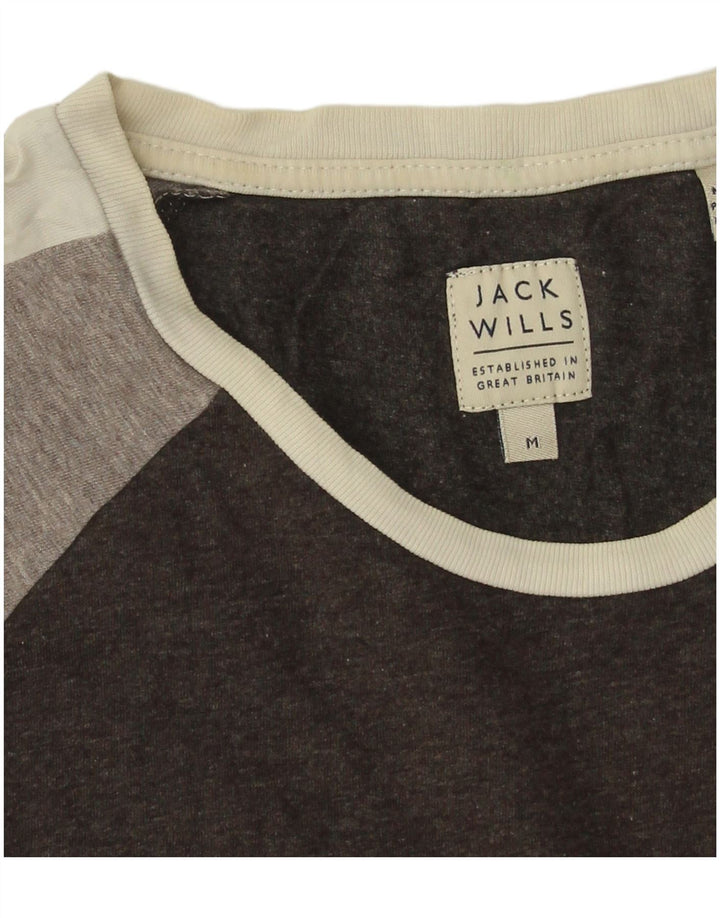 Ανδρικό μπλουζάκι Jack Wills Τοπ μεσαίο μαύρο χρώμα, βαμβακερό