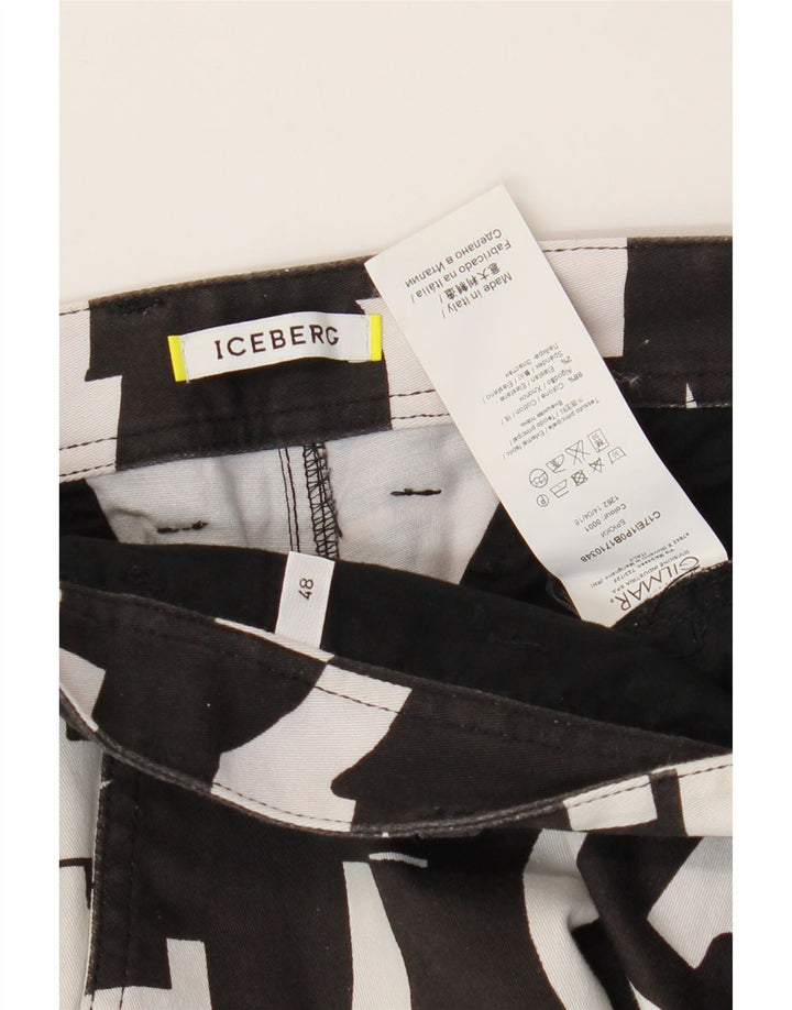 Ανδρικό σορτς βερμούδα Iceberg IT 48 Medium W32 Μαύρο γεωμετρικό βαμβακερό