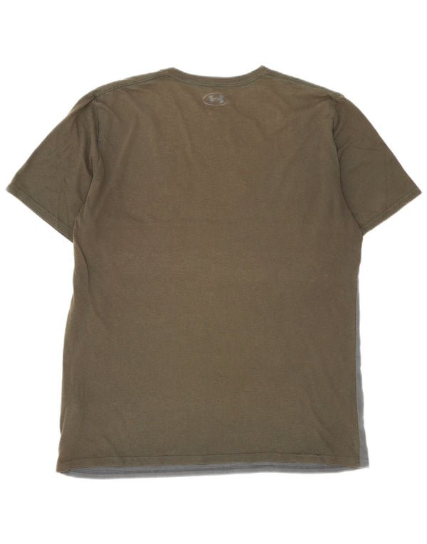Under Armour Ανδρικό Heat Gear Graphic T-Shirt Top Large Khaki Colourblock