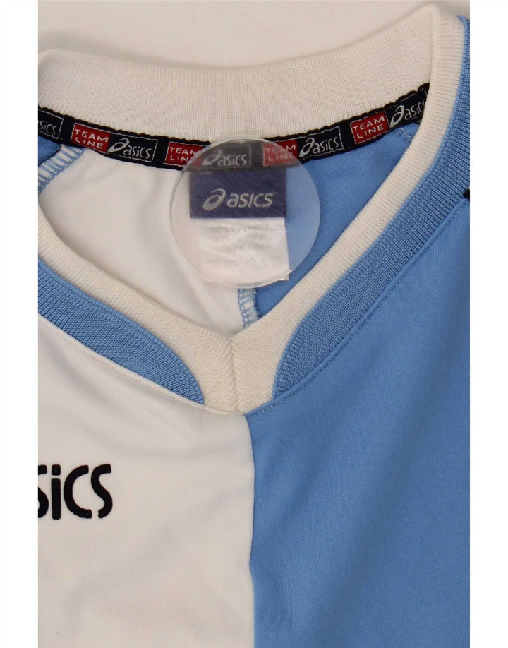 Ανδρικό γραφικό μπλουζάκι Asics Top Medium Blue Colorblock Πολυεστέρας