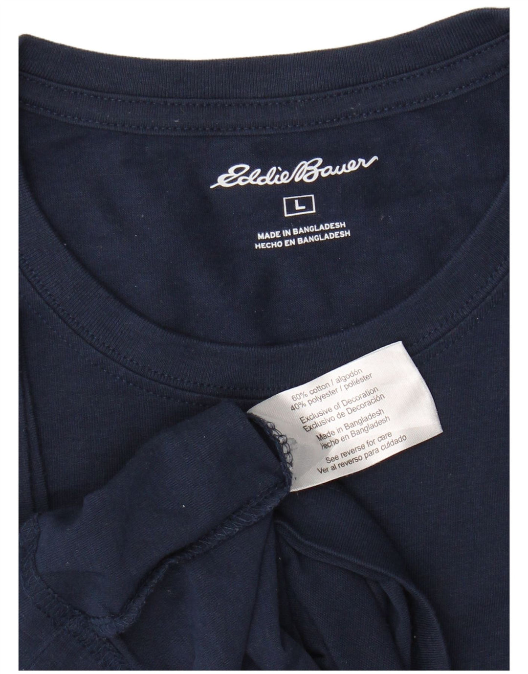 EDDIE BAUER Ανδρικό T-Shirt Top Large Navy Blue από βαμβάκι