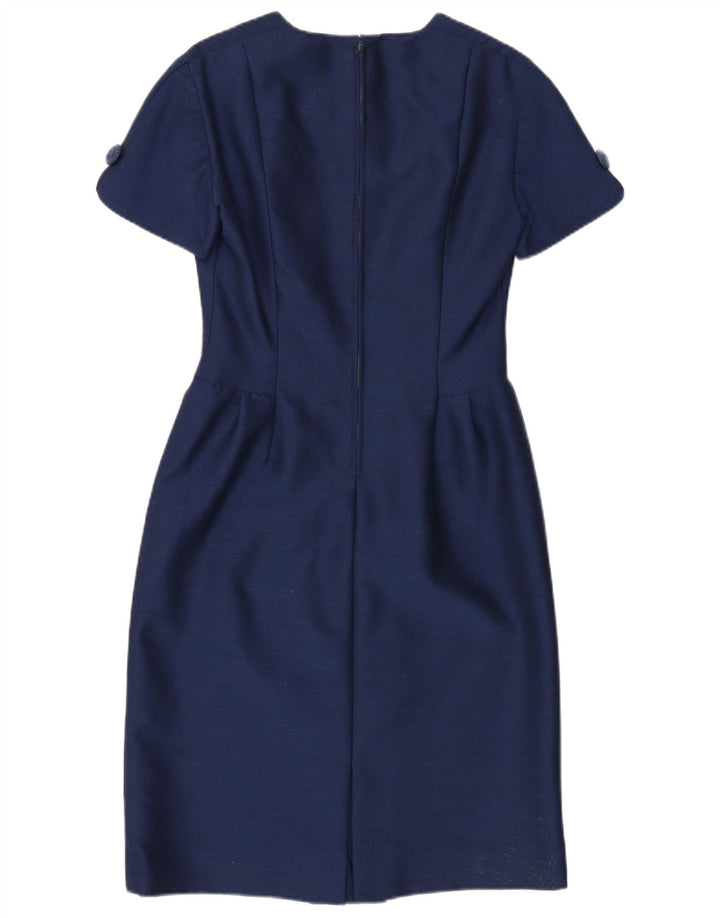 Vintage γυναικείο φόρεμα με θήκη UK 10 Small Navy Blue
