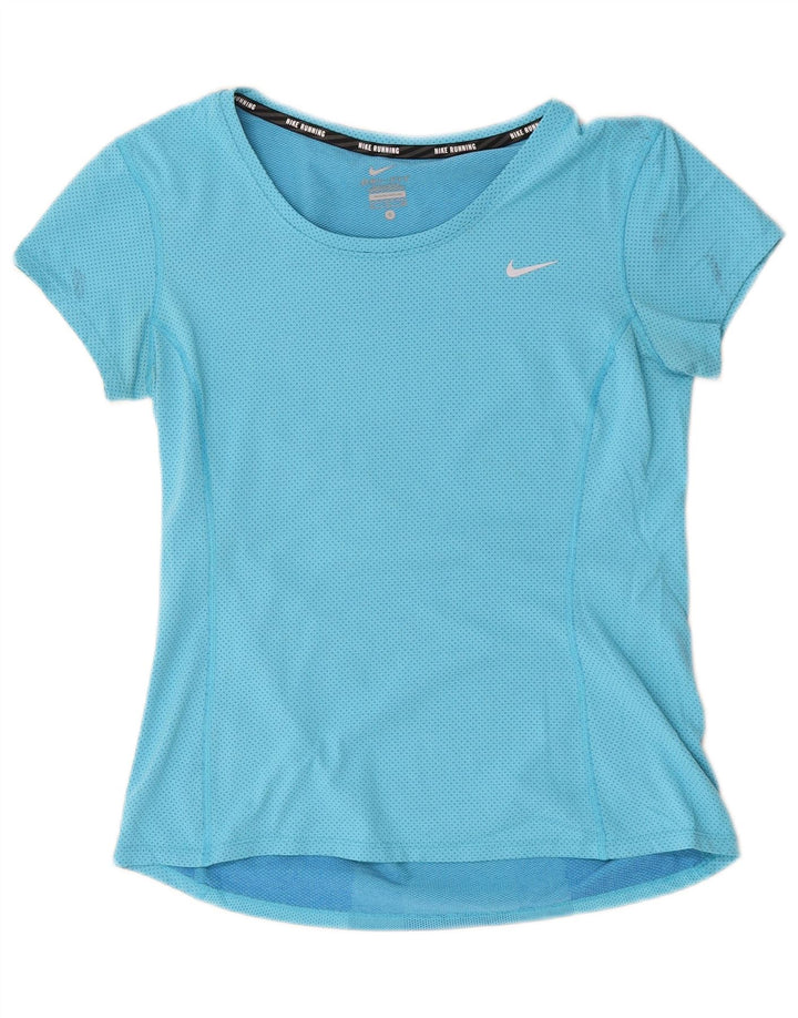 Γυναικείο μπλουζάκι Nike Dri Fit Top 10 Small Blue Colorblock Πολυεστέρας