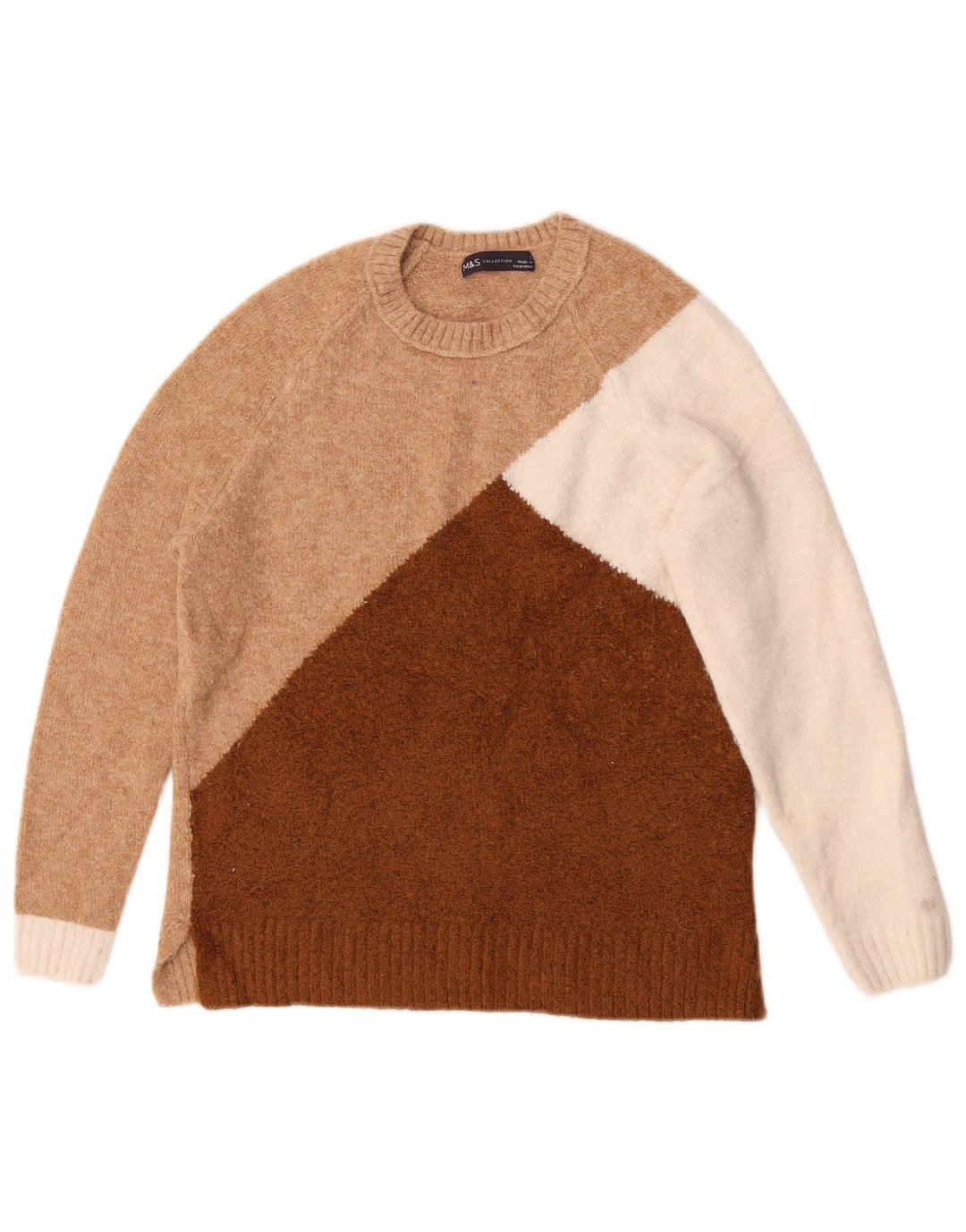Marks & Spencer Γυναικείο πουλόβερ με λαιμόκοψη UK 10 Small Brown