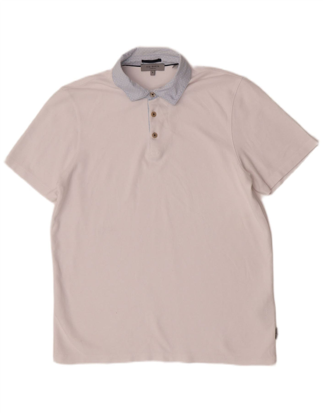 Ted Baker Ανδρικό Πόλο Μπλουζάκι Νούμερο 3 Μεσαίο Λευκό Βισκόζη