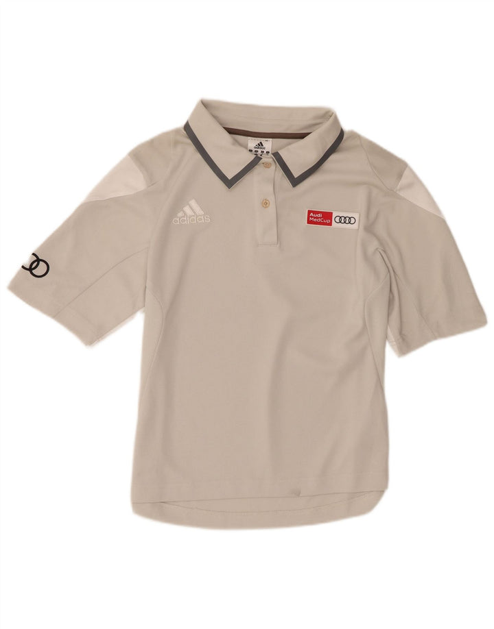Γυναικείο πουκάμισο Adidas Graphic Polo UK 14 Medium Grey Polyester