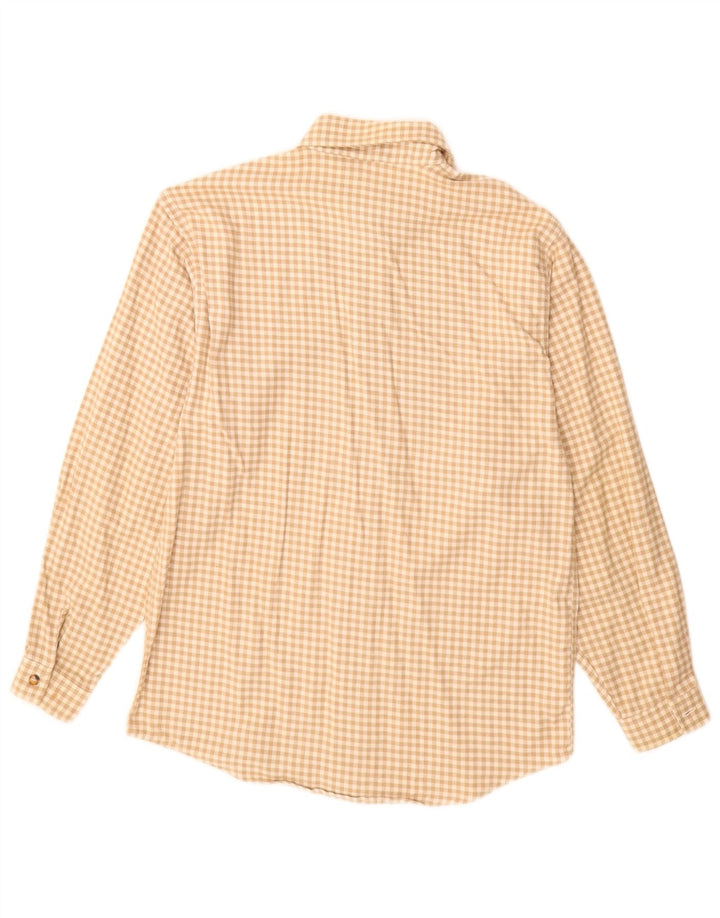 Ανδρικό πουκάμισο Benetton Flannel Μικρό μπεζ Gingham