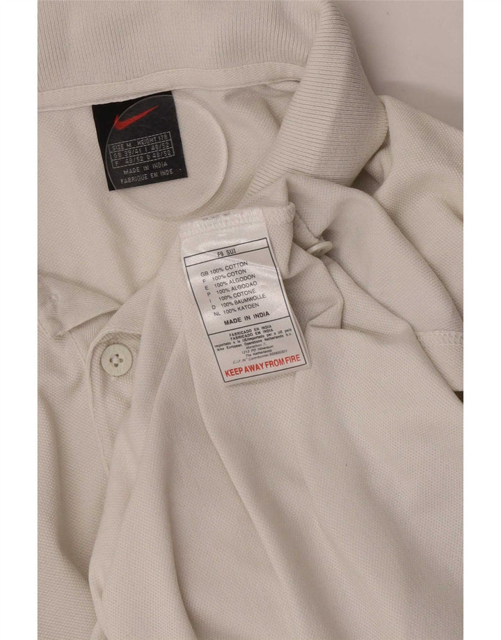 Ανδρικό μπλουζάκι πόλο Nike UK 39/41 μεσαίο λευκό βαμβακερό