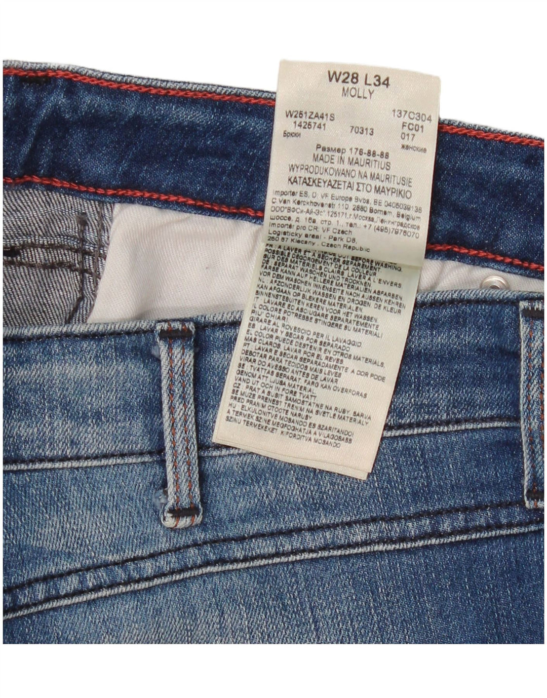 Wrangler Γυναικείο Molly Slim Jeans W28 L34 Μπλε βαμβακερό