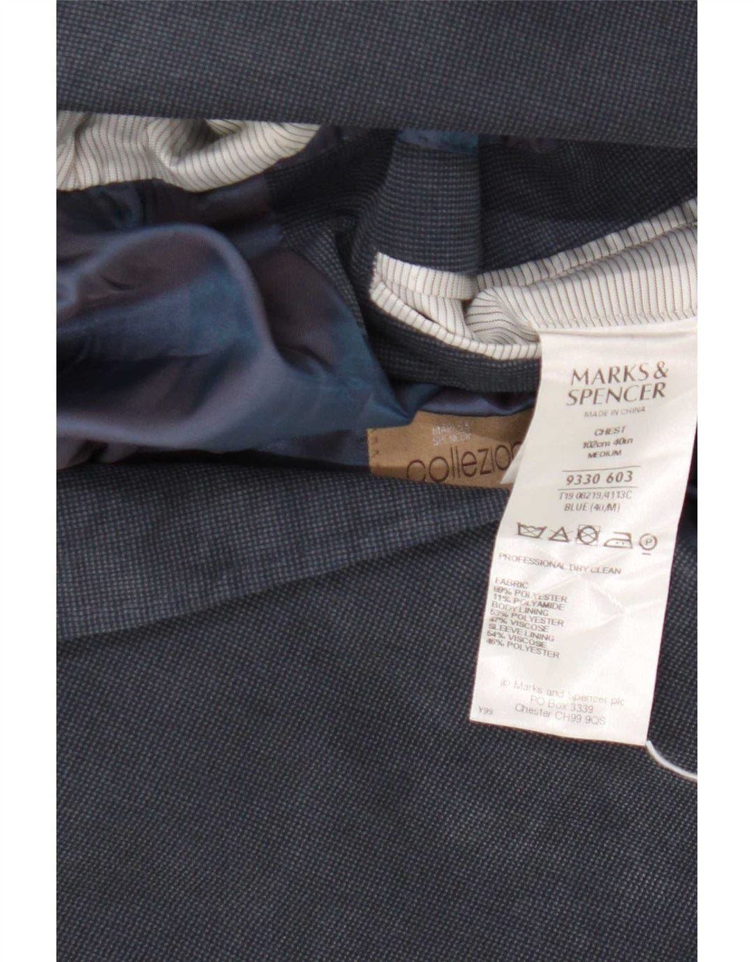 Marks & Spencer Ανδρικό μπλέιζερ με 2 κουμπιά μπουφάν UK 40 Medium Navy Blue