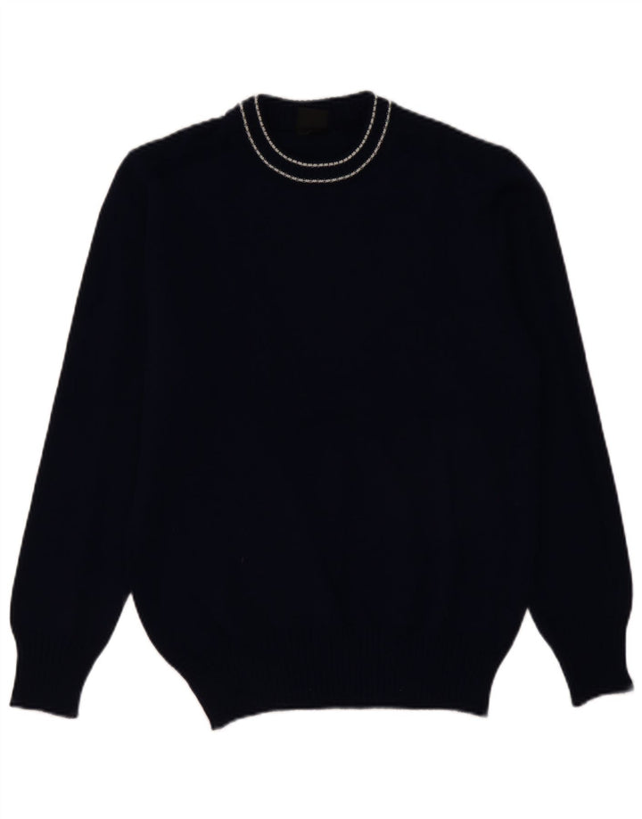 Ανδρικό πουλόβερ VINTAGE Crew Neck Jumper IT 52 Large Navy Blue Πολυακρυλικό