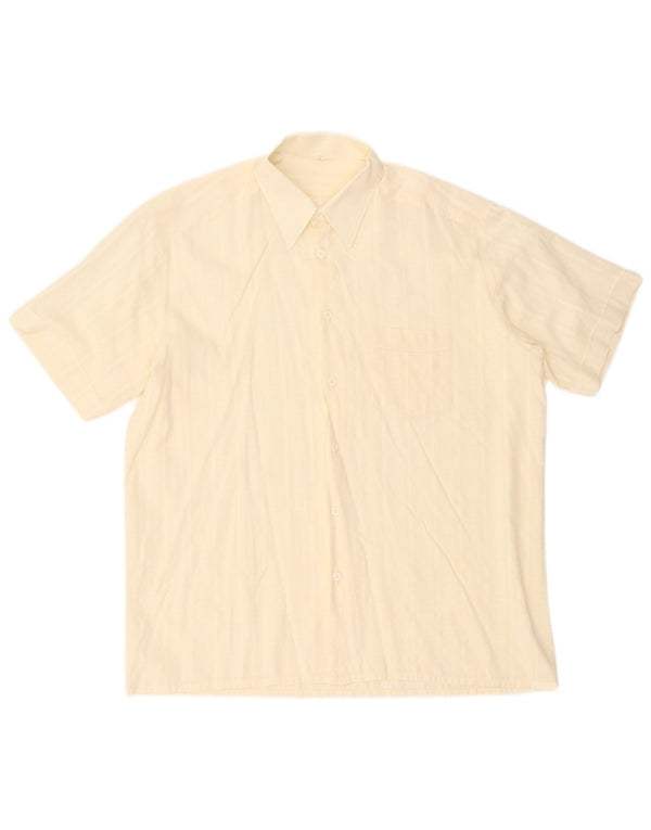Vintage Mens Short Sleeve Shirt Size 41 Medium Beige