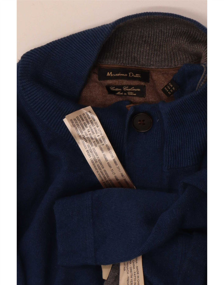 Ανδρικό πουλόβερ Massimo Dutti Ζακέτα XL Navy Blue Cotton